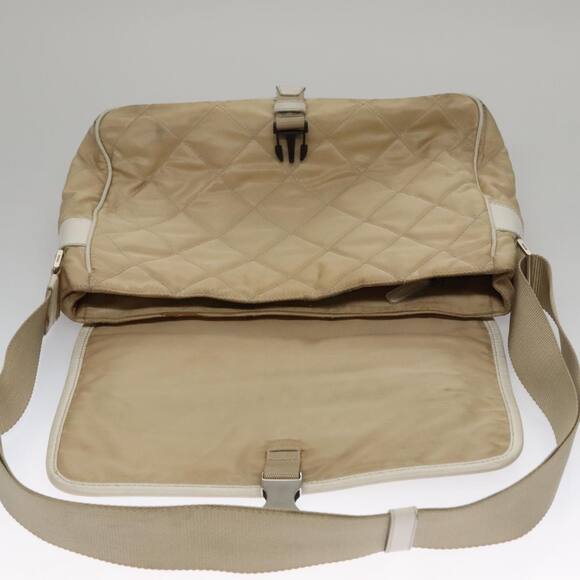 PRADA Shoulder Bag Nylon Beige Silver - Picture 9 of 16